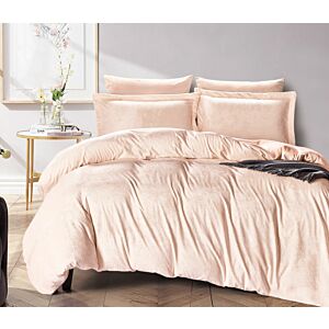 طقم لحاف مخمل جاكار كابيندا - مفرد 4 قطع - بيج