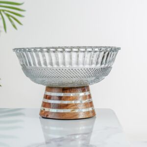 وعاء تقديم بقاعدة  ميركادا - لون بني حجم كبير 