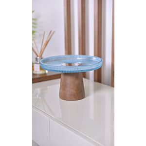 وعاء تقديم بقاعدة  فيسكال - كبير - أخضر مزرق