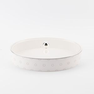 صحن تمر كبير من أثير - أبيض وفضي