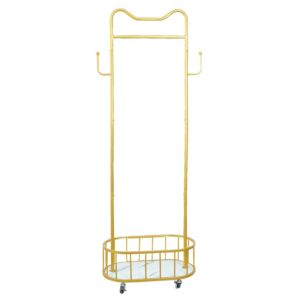 علاقة ومنظم ملابس معدني بسلة مورو - ذهبي