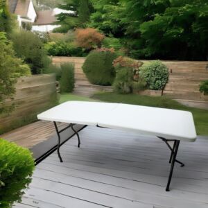 طاولة فايبر مستطيلة قابلة للطي 170x60 - أبيض