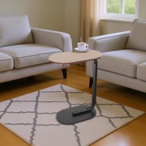 طاولة جانبية بيضاوية ايلان - بني وأسود