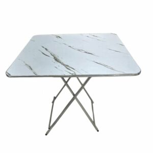 طاولة خارجية خشبية مربعة قابلة للطي متنقلة - ابيض