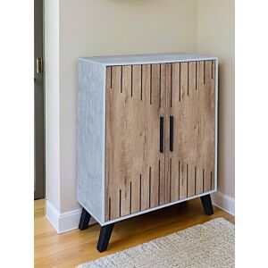 خزانة احذية بابين جايد - رمادي وبيج