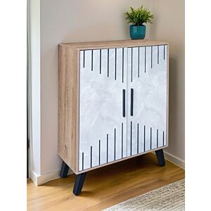 خزانة احذية بابين جايد - بيج ورمادي