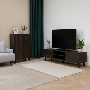 طاولة تلفزيون سينا 160 سم خزانة أحذية 4 رفوف