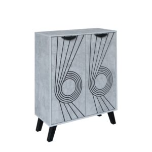 خزانة أحذية بابين خشب ماليزي لوران - رمادي