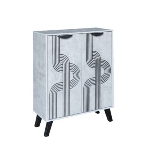 خزانة أحذية بابين خشب ماليزي لاروز - رمادي