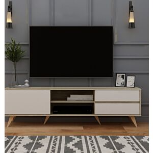 طاولة تلفزيون فيتا بني وابيض