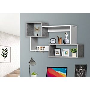 أرفف حائط متشابكة رودي ابيض ورمادي