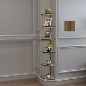 وحدة تخزين رفوف 6 مستويات شكل زاوية - بني