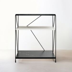 طاولة جانبية مودرن - ابيض واسود