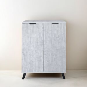 خزانة أحذية بابين خشب ماليزي لينكو - رمادي