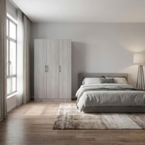 دولاب ملابس 3 ابواب روكيا - رمادي