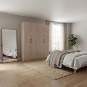 دولاب ملابس 4 أبواب روكيا - بني