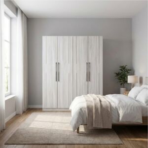 دولاب ملابس 4 أبواب رينول - رمادي