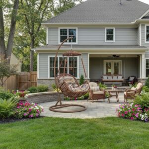 أرجوحة حديقة فنكي - مقعد واحد - بني فاتح