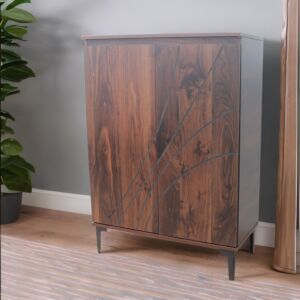 خزانة أحذية بابين خشب ماليزي جراند - بني