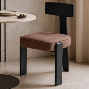 كرسي طعام خشب طبيعي سولان - بني