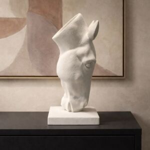 تحفة رأس الحصان ذا ايكون - حجم كبير - كريمي