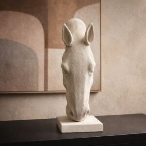 تحفة رأس الحصان ذا ايكون - حجم صغير - كريمي