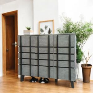 خزانة احذية ب 3 ابواب رومو 120 سم - رمادي