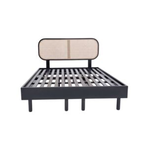 سرير كوين راتان طبيعي - 160x200سم