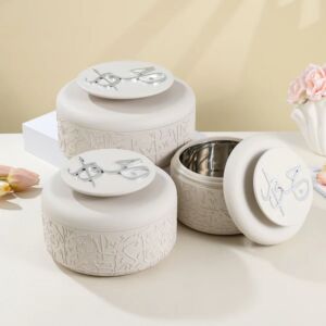 طقم حافظة طعام من جوار - بيج وفضي