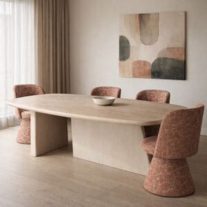 طاولة طعام بأرجل متعامدة جوليانا - 8 اشخاص - بيج