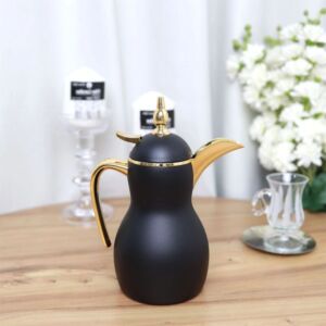 دلة قهوة أسود وذهبي 350 مل