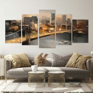 لوحه جدارية كانفس بريدج - مقسمة - 5 قطع