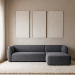 كنب زاوية قابل للعكس موديفا - رمادي