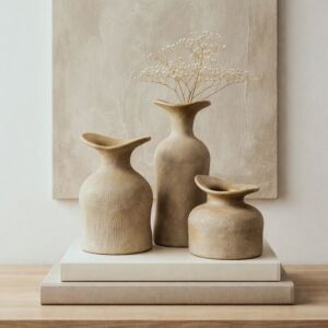 طقم فازة كوزيت - 3 قطع - بني