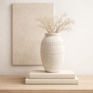 فازة سيرما سيراميك - حجم كبير - كريمي