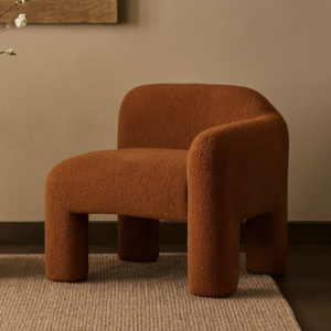 كرسي مفرد بذراع يسار يمال - برتقالي