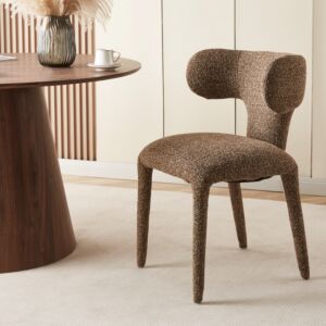 كرسي طعام افورا - بني غامق