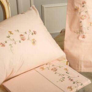 طقم غطاء سرير 200 غرزة 6 قطع باستل فلاور - وردي