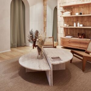 طاولة قهوة رخام ترافنتينو جيلار