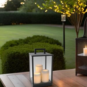 صندوق اضاءة شموع ديكورية خارجي - أسود