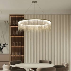 ثريا نيوكلاسيك دائرية فضي 3 الوان