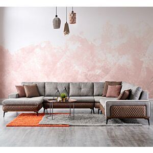 كنب زاوية تشوكو - رمادي وبني