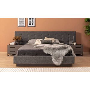 غرفة نوم كينج 6 قطع بدون دولاب كلاسيكال - رمادي