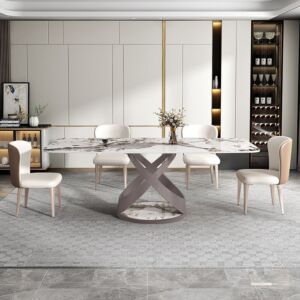 طاولة طعام بدون كراسي سانا - ابيض