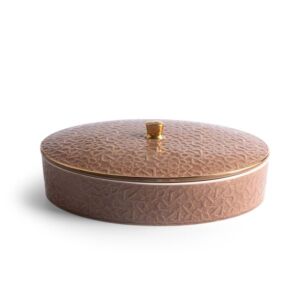 تمرية بيضاوية مع غطاء حجم كبير من كراون - بني