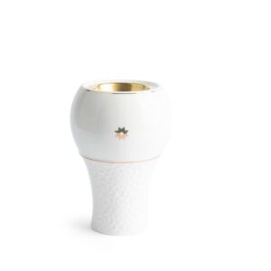 مبخرة بورسلين فاخرة من كراون - ابيض وذهبي