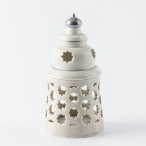 حامل شموع بورسلين من روزيت صغير- بيج