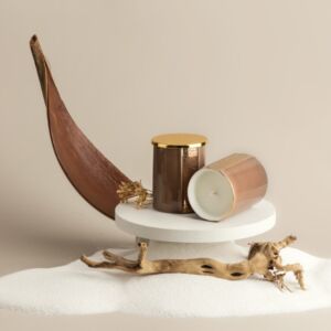 حامل شموع متوسط سانا من نور - بني