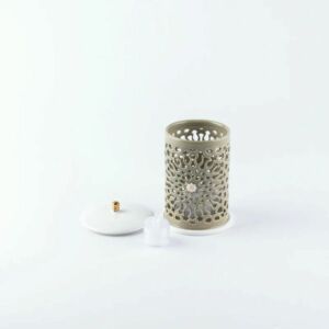 شمعدان الكتروني حجم صغير من أصالة - أخضر و ذهبي