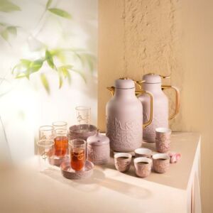 طقم الشاي والقهوة من جوار 21 قطعة - بنفسجي وذهبي